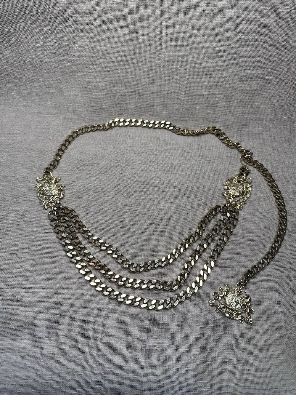 VTG Accessocraft NYC  Medallion Swag Chain Belt 70s 80s